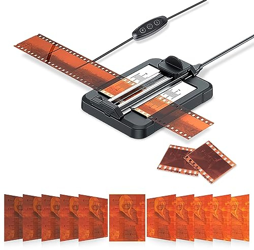 JJC Negativer Folienschneider für 35 mm 120 Format-Filmstreifen, 35 mm Filmschneider mit 11-stufiger Helligkeit Einstellbarer LED-Hintergrundbeleuchtungs-Panel, unterstützt USB-C-Aufladung und
