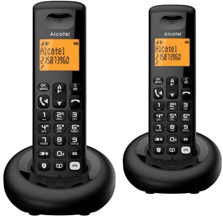 Alcatel E260S Voice Duo - Cordless Phone with answering machine and 2 Handsets - Landline Home Phones - Call Blocking Telephones - UK Only