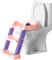 ATAA Orinal con Escalera Plegable Karman - Rosa - Adaptador para WC para niños y bebés, Reductor de WC para niños, Adaptador con escaleras para niños