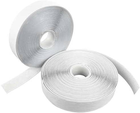 Gentpovth 2 piezas 8m x 20mm Cinta doble cara adhesivo de gancho y bucle, Auto Adhesivo Cinta Rollo Hook y Loop Tape,para Pegar Cortinas, Alfombras, Telas, Mosquiteras, Cuadros, Adhesivo Fuerte