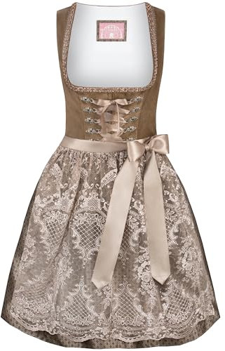 Wiesnwuid Damen Loredana Mini Dirndl, Taupe, 36 EU