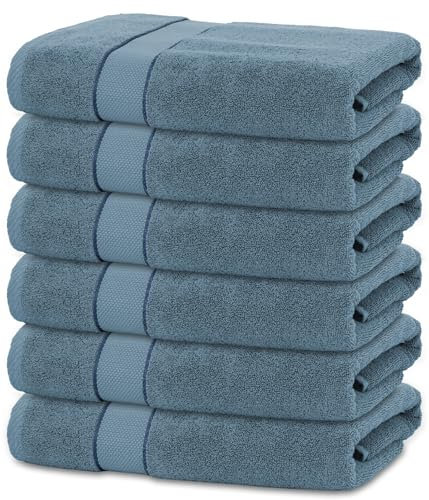 BANANALU 6 Badetücher 70x140 cm 100% Baumwolle Badetuch Duschtuch Copen Blue