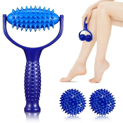 SZSMW Rouleau Anti Cellulite - Rouleau Cellulite - Rouleau Massage Jambe - Convient au de L'Ensemble du Corps,éLimine Rapidement Les Douleurs Musculaires(Avec 3 Boules de Massage)