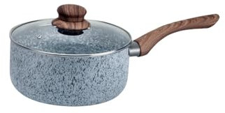 Oliver Voltz Siena, Aluminium Kasserolle mit Deckel und Marmor-Keramik-Beschichtung, PFOA-frei, Induktion, Spülmaschinenfest