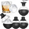 BOCHION Eiskugelform Groß für Whiskey, 4 XXL 6cm Eiswürfelform Kugel, EiswürfelbehäLter mit Deckel & Trichter, Bpa Frei, Silikon Runde Eiswürfel Form für Cocktails, Babynahrung und Getränke, Schwarz