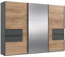 Lomadox Kleiderschrank Garderobenschrank mit Spiegeltür Wardrobe Schwebetürenschrank 300 cm breit in Eiche