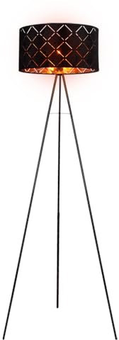 Globo Decken Fluter schwarz gold FERNBEDIENUNG Stativ Steh Lampe DIMMBAR im Set inkl. RGB LED Leuchtmittel