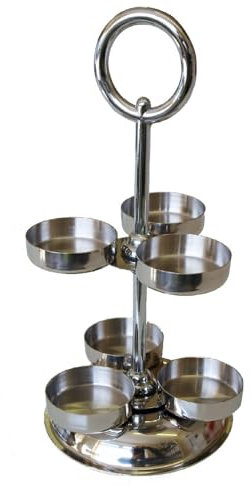 Chef-hub Stainless Steel 6 Pot Mini Jam Jar Stand For Restaurants & Cafes