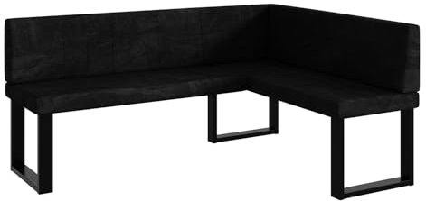 MEBLINI Eckbank für Esszimmer - Küchenbank - Essecke - Sitzecke Küche - Peter - U-Beine 128x168x87cm Rechts - Graphit Samt