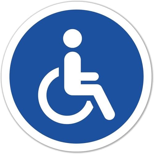 5 Stück Behinderten Aufkleber Rollstuhl Autoaufkleber 9,5 x 9,5cm Behindertenschild Rollstuhlfahrer WC Türaufkleber