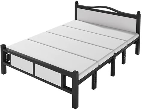 Generisch Klappbett für Erwachsene, Klappbett für Erwachsene, Einzelbettgröße 200 x 100 x 40 cm, aus Eisenhalterung, maximale Tragkraft beträgt 350 kg, robuster, klappbarer Bettrahmen (schwarz, weiß)