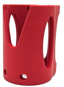 Blowtorch holder for spare bottles of propane & butane: wall mounted inc screws (Red, Shortstack)