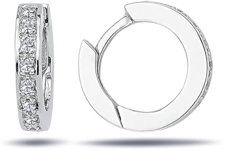Creolen Diamanten Brillant Schliff Ohrringe 14 Karat Weißgold
