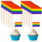 100Pcs Pride Cake Toppers, Pride Flag Cocktail Sticks, LGBTQ Rainbow Toothpick Flags Cake Toppers for Cake Decorations, Bar Cocktail Fruits Food