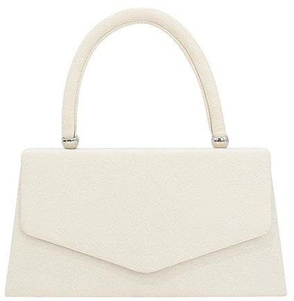 BOTCAM Hunde Taschen Für Chihuahua Damen- aus Wildlederimitat, Henkel, Handtasche, Hochzeit, Rennen (White, One Size)