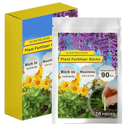 Fertilizzante Per Piante | Fertilizzante In Bastoncini - 18 Pezzi Nutrienti Naturali a Rilascio Lento per Fiori Conifere Ortaggi Legumi Frutta Giardino Nutrizione Continua Piante D'Appartamento