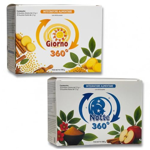 Giorno Notte – Doppio Integratore Dimagrante Naturale in Bustine con 6 Estratti Concentrati | 80 Bustine – Formula Extra Forte | Brucia Grassi 24 Ore, Riduce Fame, Drena e Migliora il Benessere