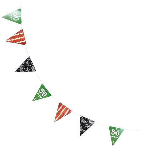 TOBBOMEY American Football Wimpel Partydeko Fußball Girlandenflagge aus Papier Sportliches Geburtstagsbanner für Kindergeburtstag und Sportparty