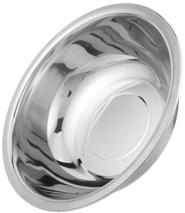 AMUSLESUR Stainless Steel Foot Bath Soak Bowl 15 Diameter Portable Pedicure Soaker Tub Thickened Edge Silver for Bathroom Foot Spa