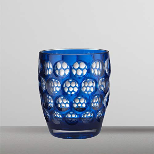 Mario Luca Giusti Set 6 Verre Bas Lente Bleu