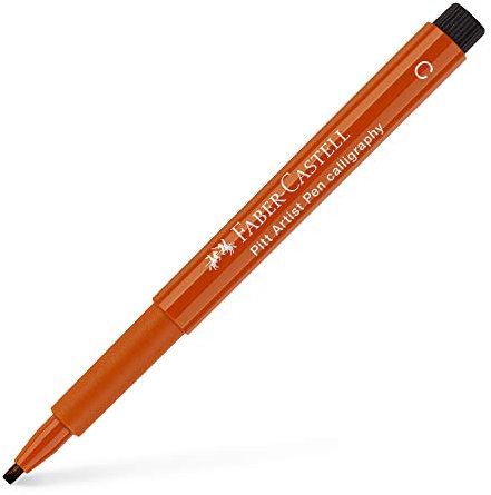Faber-Castell 167588 Tuschestift Pitt Artist Pen Calligraphy, 2,5 mm, rötel