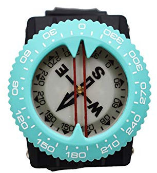 Scuba Choice Deluxe Diving Wrist Compass, Tiffany Teal - Portable 2-1/3 Dial, 15 Adjustable Strap, 80m Depth Rating, 25° Tilt Accuracy, Ideal for Scuba Diving and Navigation