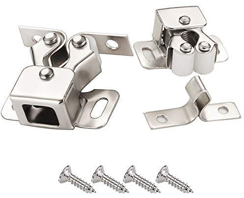 Derbway Packung mit 10 Stück Doppel-Rollenschnäpper, Schrank Schranktür Roller Catch-Silber