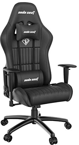 Anda Seat Jungle Gaming Stuhl - Ergonomischer PC Stuhl für Erwachsene mit 2D Armlehnen, Lendenkissen, 90-160° Neigung, Bequemer Stuhl mit Hochleistungsrahmen, Gamingstuhl mit PVC-Leder, Schwarz
