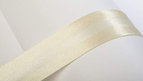 Jajasio Schrägband, 10m, Atlas (Satin), 19mm, gefalzt 02 ? Creme, Textilband, Einfassband in 40 Farben