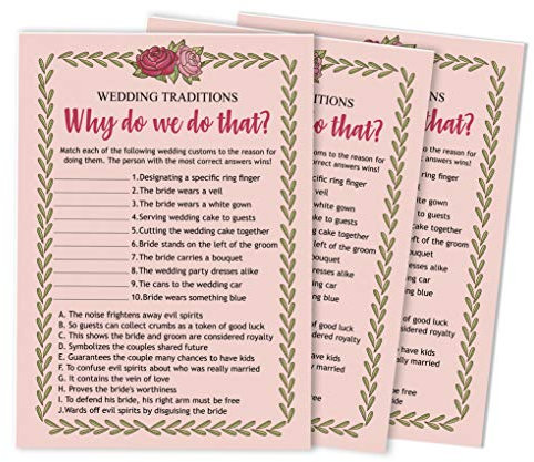 Inkdotpot 50-Pack-Floral Warum Tun Wir Das Brautpolterabend Spiel Bachelorette Party Aktivität Spielkarten