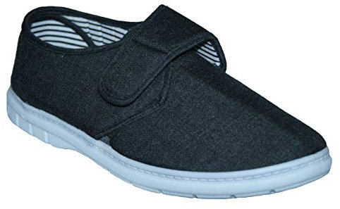 Mens Wider Fitting Casual Holiday Beach Walking Canvas Pump Trainers Deck Shoes Loafer Size 7-12 (Kevin Charcoal, UK Footwear Size System, Adult, Men, Numeric, Medium, 12)