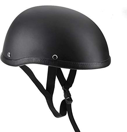 Cocoarm Halbhelme Motorrad Profile Half Face Helm Halbschale Motorrad-Helm Mattschwarz (XL)