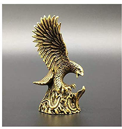 Messing Adler Kleine Statue Dekoration Handwerk, Figuren Skulpturen Statuen Dekoartikel Skulptur,Messing,H6.1*W2.6CM