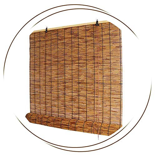 Jolan Bambusrollo-Fenster Jalousien-Schilf Vorhang,Drinnen/Draußen,Römischen Schatten,Deck/Garten/Pergola,Mit Lifter.,135x230cm/53x90.5in