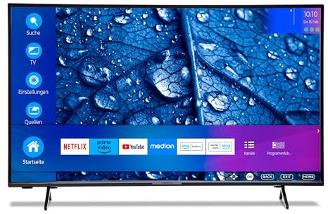 MEDION P14313 (MD 30020) 108 cm (43 Zoll) Full HD Fernseher (Smart-TV, HDR, Netflix, Prime Video, PVR, Bluetooth, Triple Tuner Receiver)