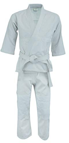 ULTIMATE FIGHT GEAR UFG Judo Single Weave Kids Adults Unisex Karate Gi Uniform - (Belt Included) (White, 00)
