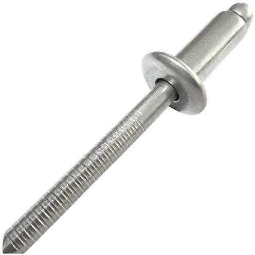 AERZETIX - C48306 - Lot de 10 Rivets aveugles standard Ø6x14mm à tête plate en acier inox A2 - DIN 7337 A- rivet pop à rupture de tige