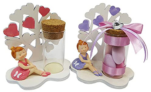 Zelda Bomboniere Bombonera de comunión con árbol de la vida, ampolla de cristal bailarina