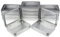 12 Stück Rechteckiges Metall Leere Klappdosen Home Storage Container Organizer Mini Box mit klarem Fensterdeckel, 115 x 85 x 22 mm (Silber)