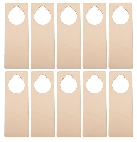 Artibetter 10Pcs Blank Wooden Door Knob Hanger: Unfinished Wood Door Tags for DIY Crafts & Decorative Signs
