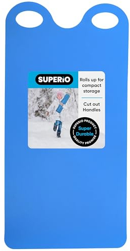 Superio Snow Slider Mat, Flexible Snow Sled Flying Carpet, Roll up Sleds for Kids 36 Lightweight Portable Plastic Snowboard Sled (Blue)
