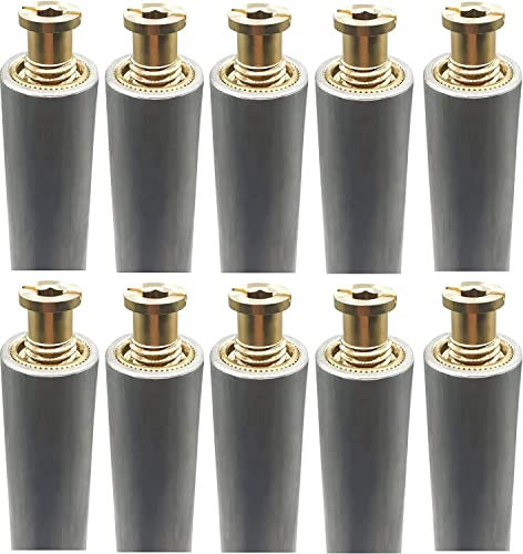 Poolzilla 10 Pack 18” Aluminum Tube with Brass Anchor for Pool Safety Cover Installation, Anchor Installation for Loose Ground or with Pavers, Extra Long