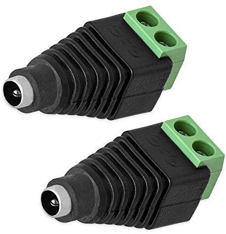 2x DC Buchse Hohlbuchse Adapter 2,5 mm x 5,5 mm > Terminal Block 2 Pin Schraubklemmen