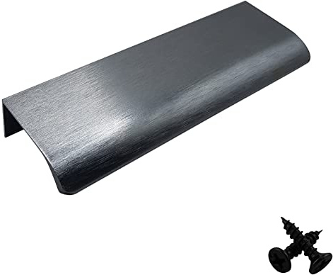 M4TEC Verdeckte Fingerzug-Griffe aus Metall Kantendesign Moderne Küchentürgriffe Schrankzuggriffe Schubladen-Ziehgriffe Schlafzimmer Bad Möbelgriffe. Serie VD3: 704/352 mm BA Anthrazit gebürstet