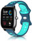 KeeFos 20MM Cinturino per Amazfit Active/Amazfit GTR Mini/GTS 4 Mini/GTS 4/Bip 3/Bip 3 Pro, Cinturino Sportivo in Silicone Morbido Bicolore per Amazfit GTS 3/GTS 2e/GTS 2 Mini - Blu