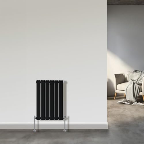NRG Horizontal Column Designer Radiator Flat Double Panel 600x408mm Black