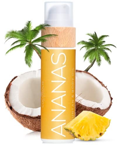 COCOSOLIS ANANAS Bräunungsbeschleuniger – Bio-Bräunungsöl mit Vitamin E & Ananas Duft für schnelle intensive Bräune – Bräunungsverstärker für satte schokoladige Bräune - pflegende Bodylotion