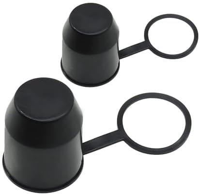 HIsports 50mm Gomma Tappo Gancio Traino Rimorchio, Copertura a Sfera per Gancio di Traino, Copertura del Gancio di Traino della Copertura della Sfera di Rimorchio, Copri Palla Gancio Traino 2 PCS Nero