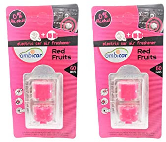 Keep Your Essence - Désodorisant Ambicar pour voiture. Pack Diffuseur Électrique + Recharge. Absorbe les mauvaises odeurs grâce à l'Arôme doux du Bonbon à la Fraise. Essence Naturelle sans Alcool