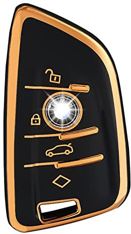 OFFCURVE Etui a Cle Voiture Coque Clé, Étui à Clés TPU Couvre Clef 2/3/4 Boutons pour BMW 1 Series 2 Series 3 4 Series 5 Series 6 Series X1 X2 X3 X4 X5 X6 X7 X5M X6M F15 F16 F39 F48 G11 G12 G30